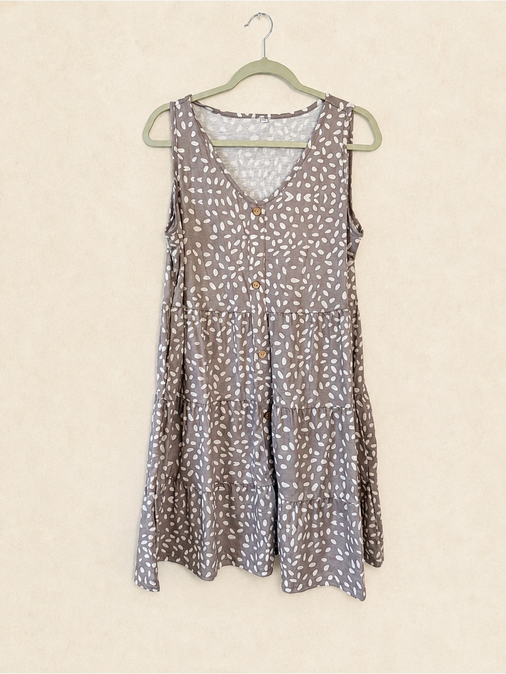 Women Sundress A-line with pockets Light grey